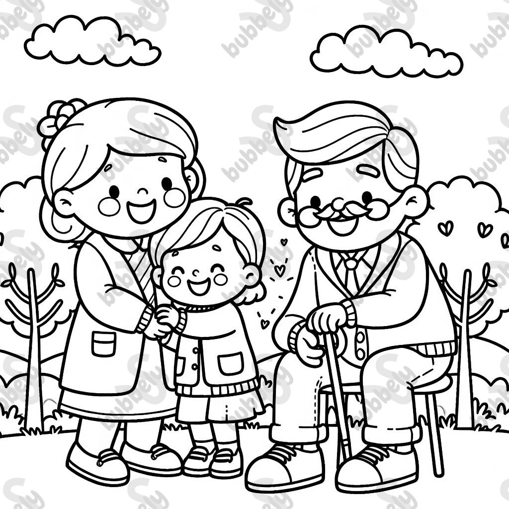 oma und opa mit zwei kindern