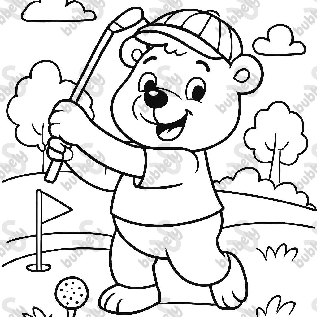 Bear golfing