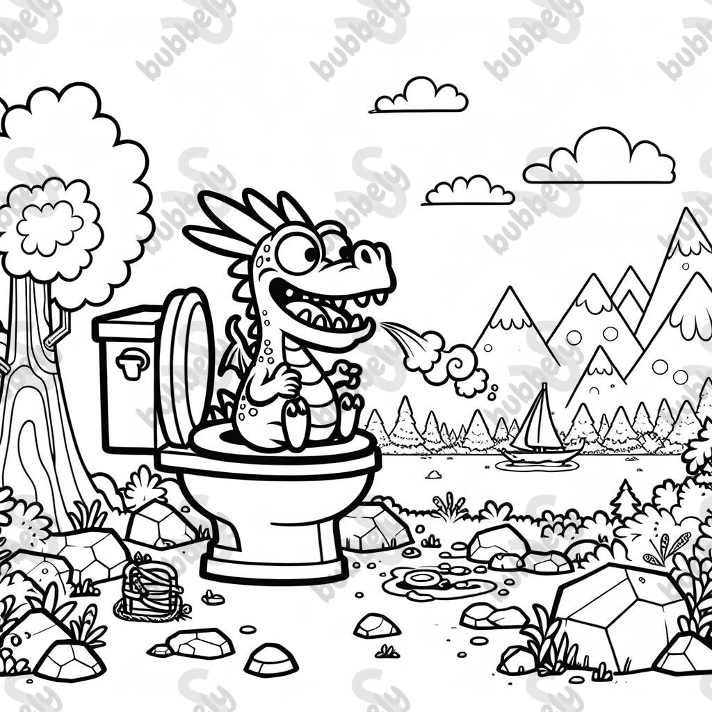 einen Drachen auf Toilette