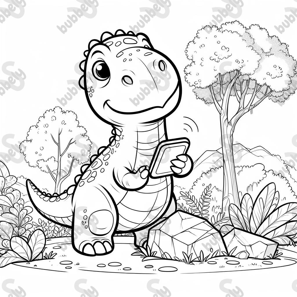 Brontosaurus with a phone