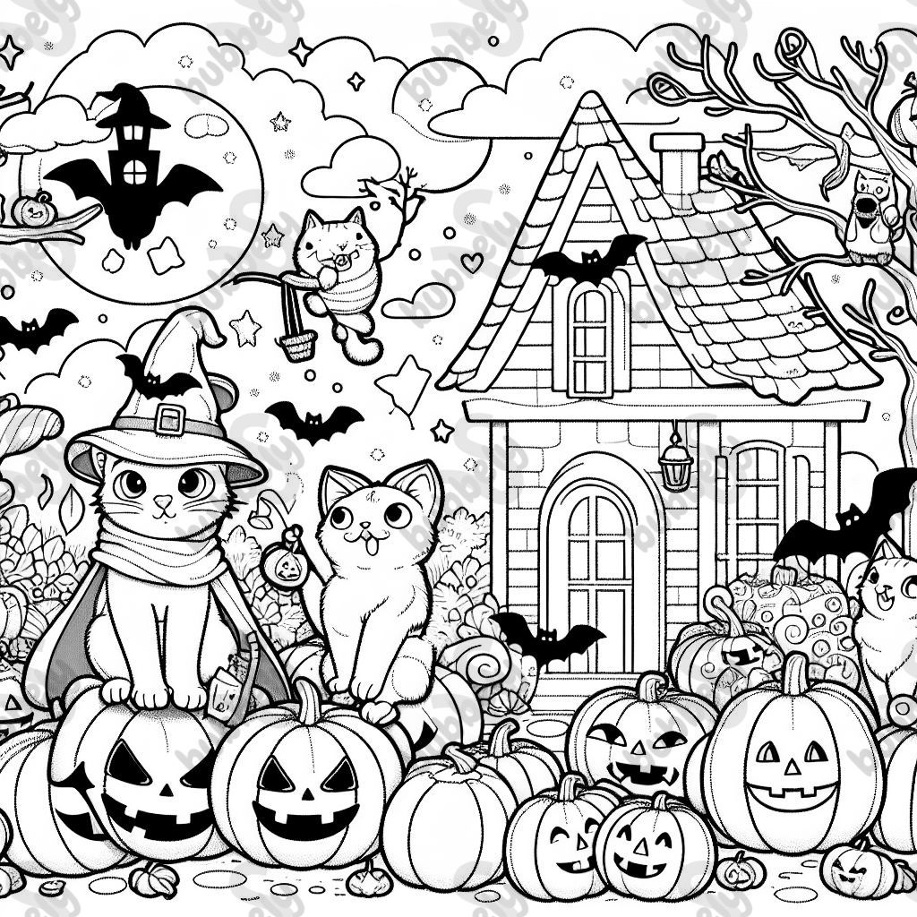 Halloween Katzen-Kürbis