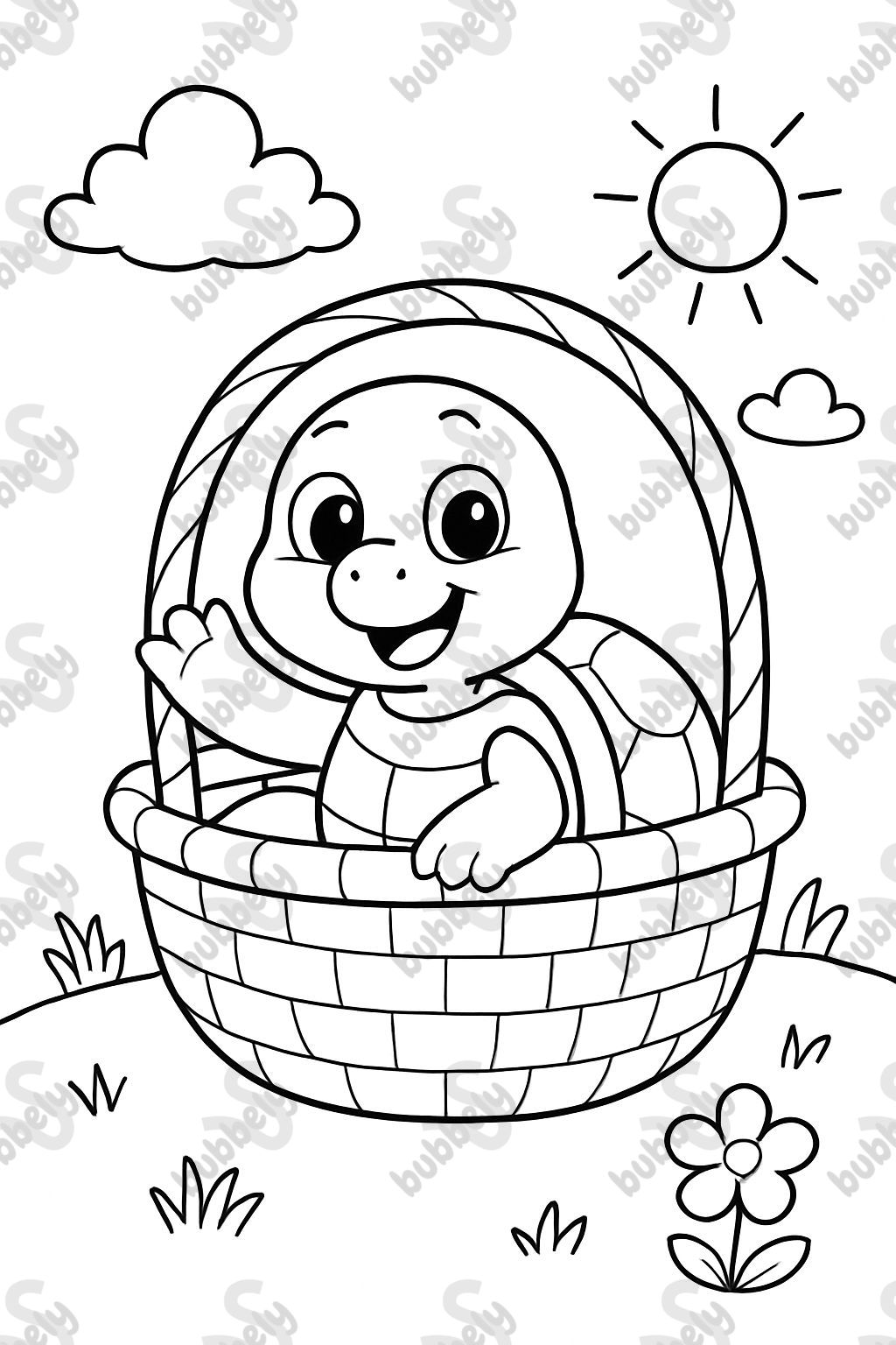 little turtle in a basket