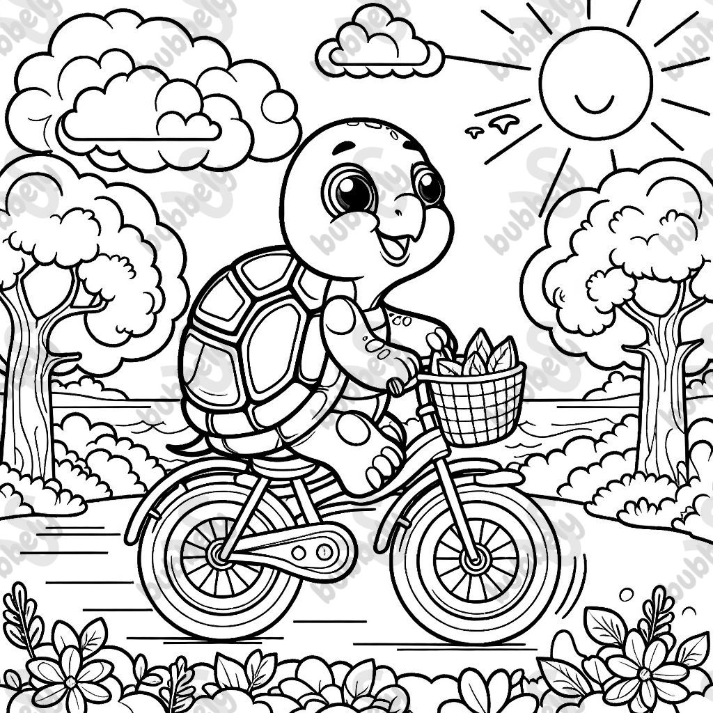Turtle riding a bike
