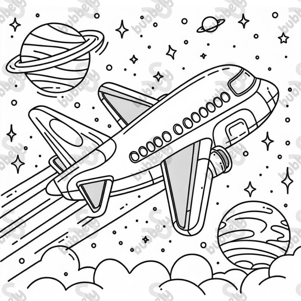 einen Düsenjet im Weltall