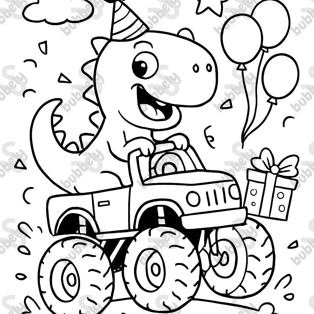 monster truck birthday dinosaur