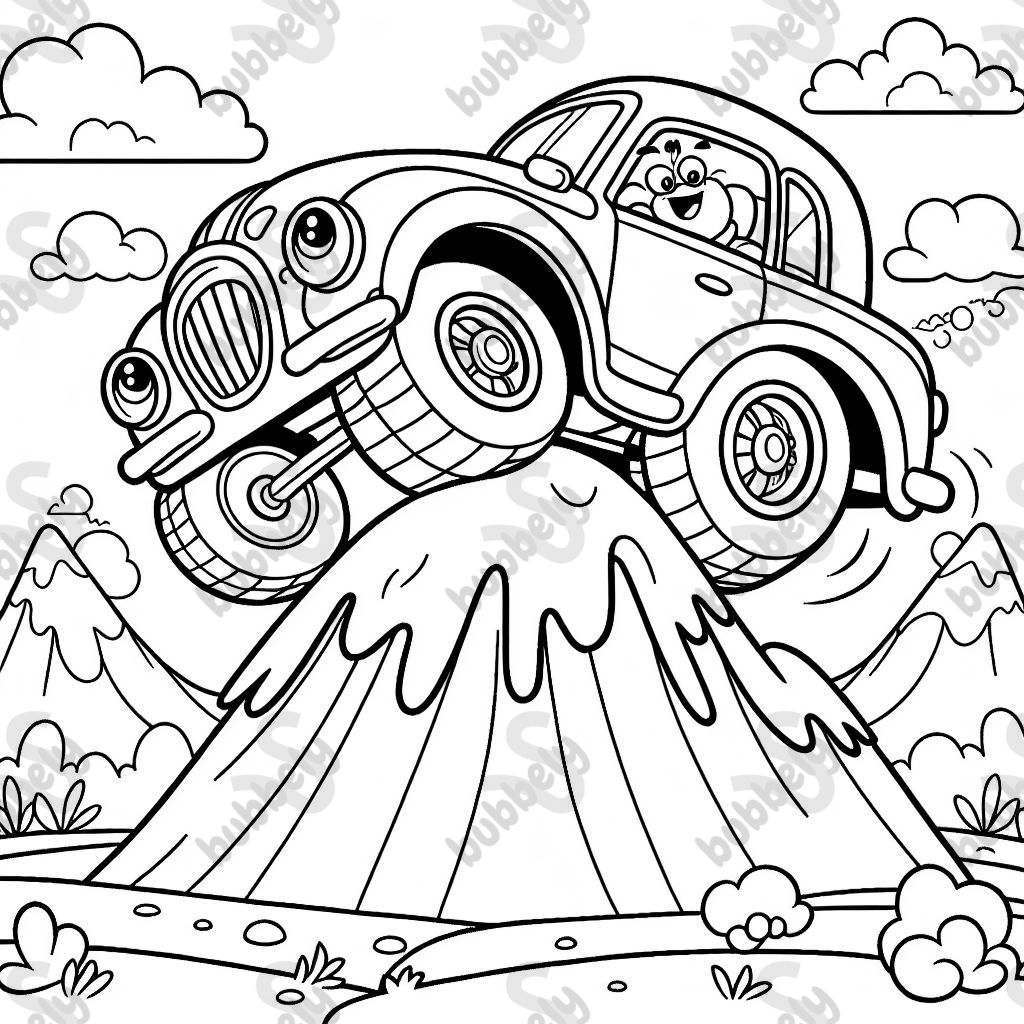 A car flipping off of a mountain