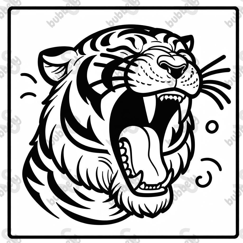 a roaring tiger