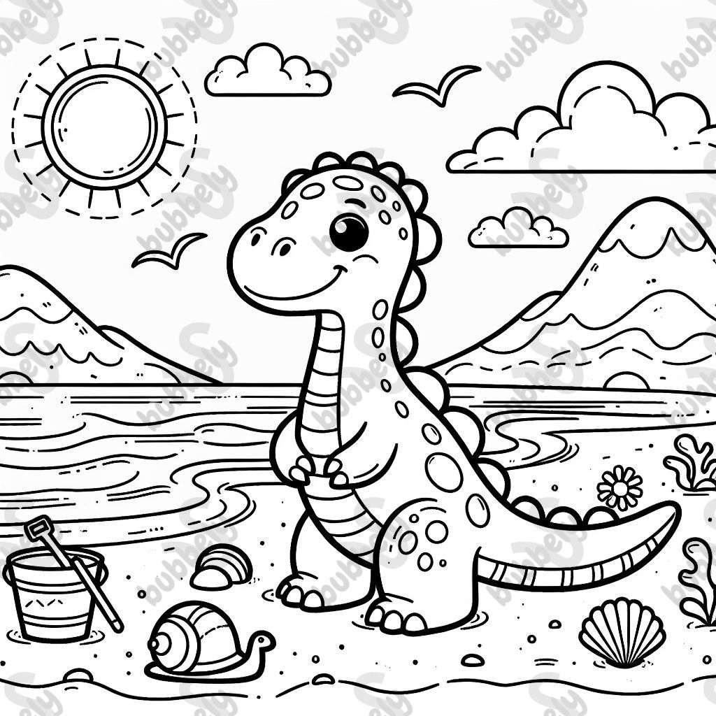 dinosaur on the beach