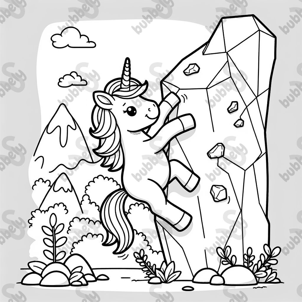 Unicorn rock climbing