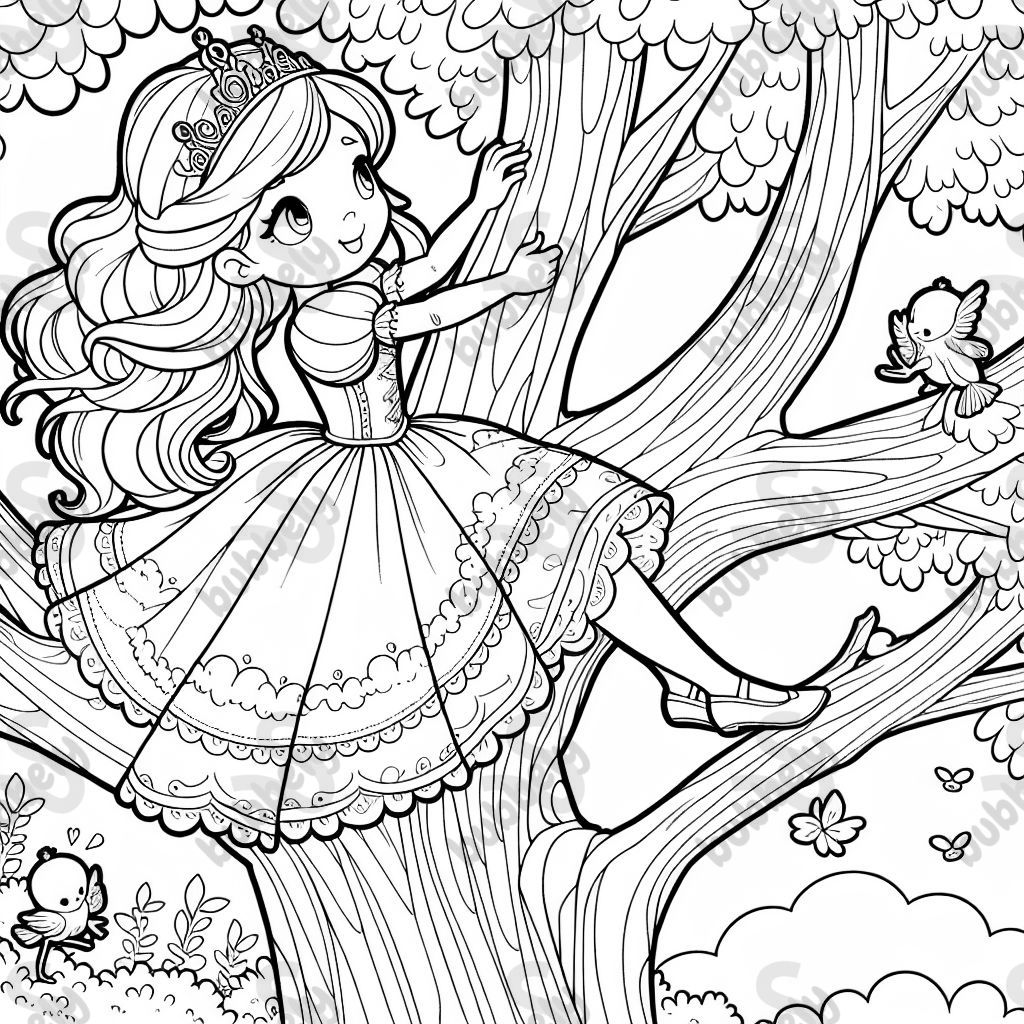 Princess climbing tree