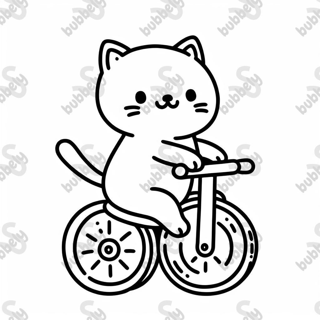 A cat riding a running wheel