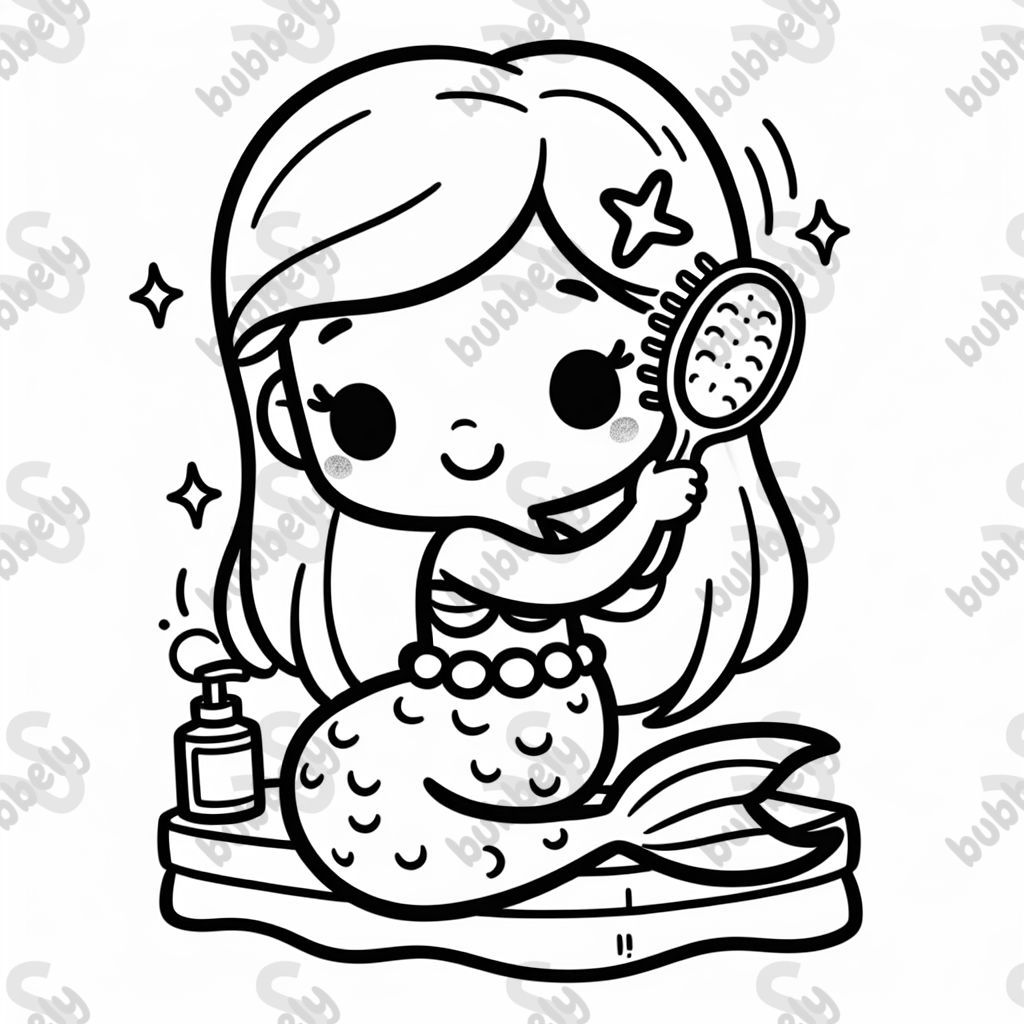 petite sirène se brossant les cheveux petite sirène se brossant les cheveux