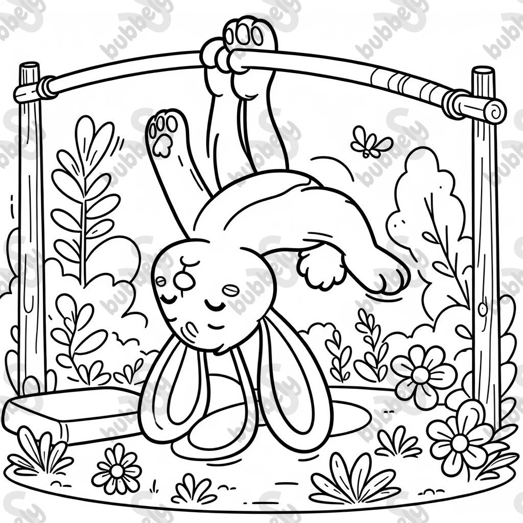 A gymnastics Easter bunny