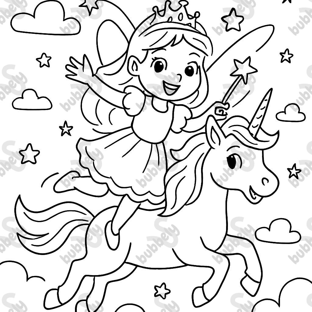 Une fée princesses licorne