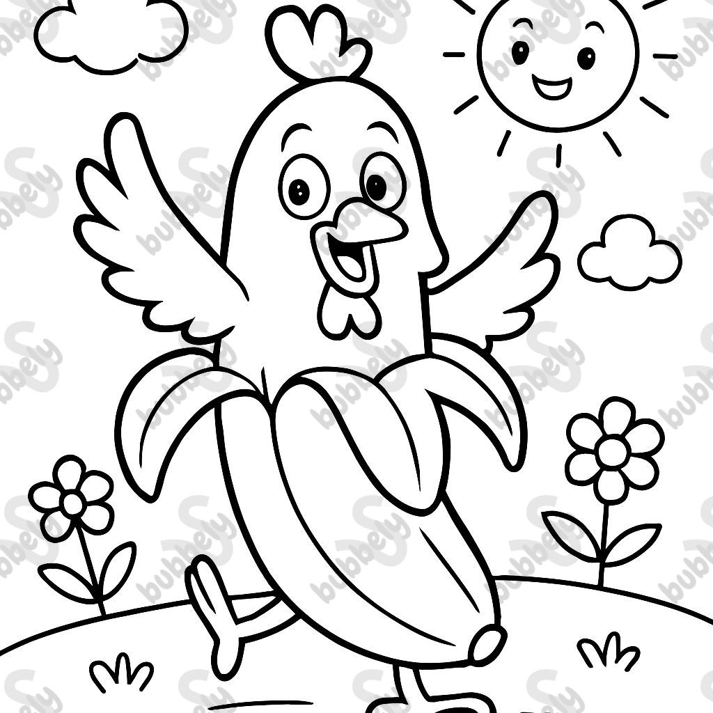 Combination of chicken and banana