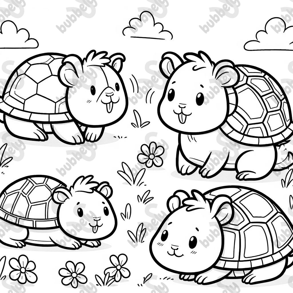 Guinea pig with turtle shell Guinea pig with turtle shell