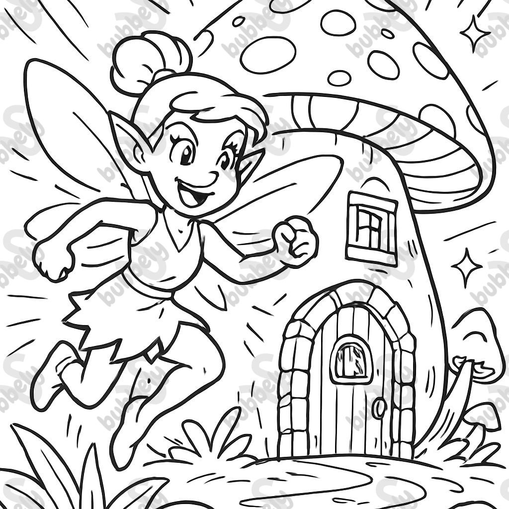 Maison de fée dans un champignon très détaillée Maison de fée dans un champignon très détaillée