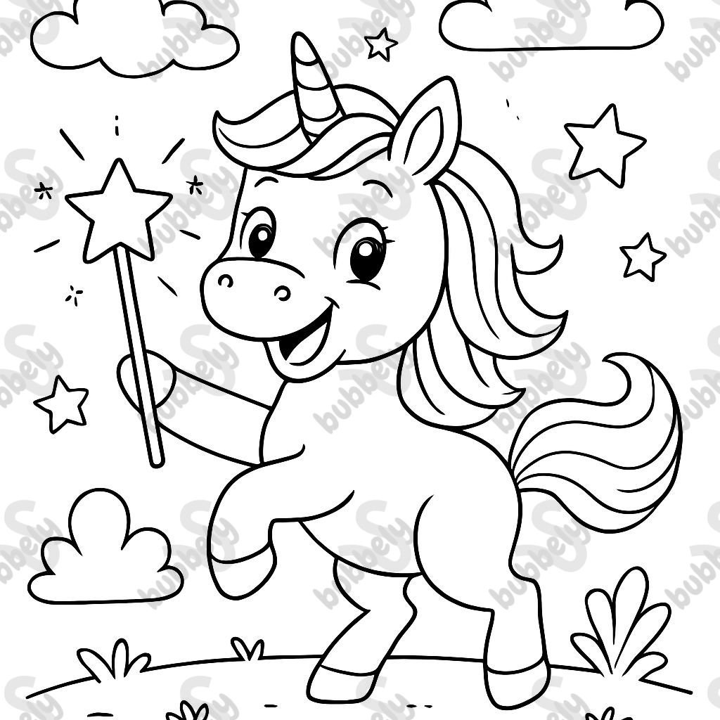 a unicorn with a magic wand