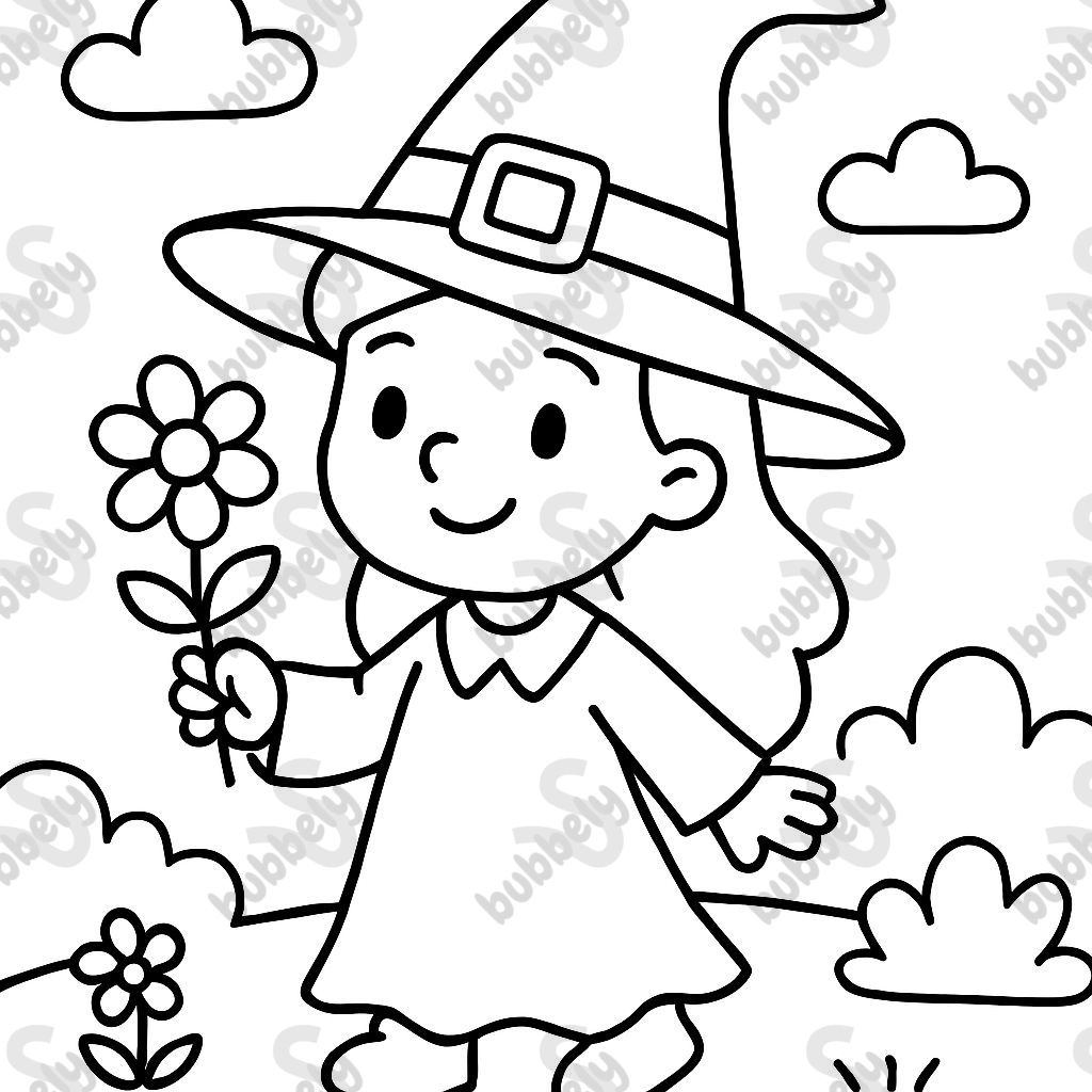 Witch with flower