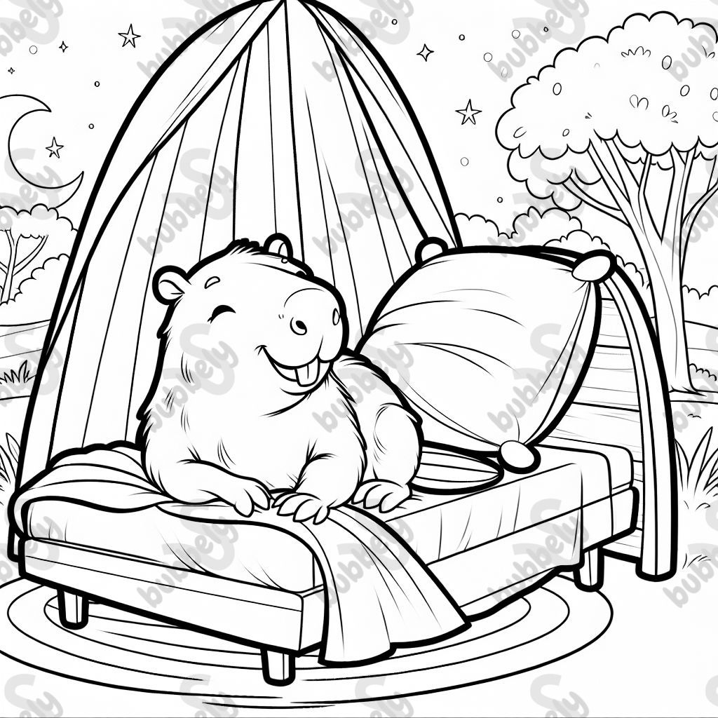 ein Capybara im Bett