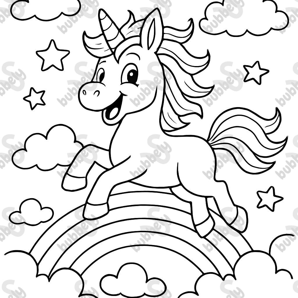 Unicorn with rainbow