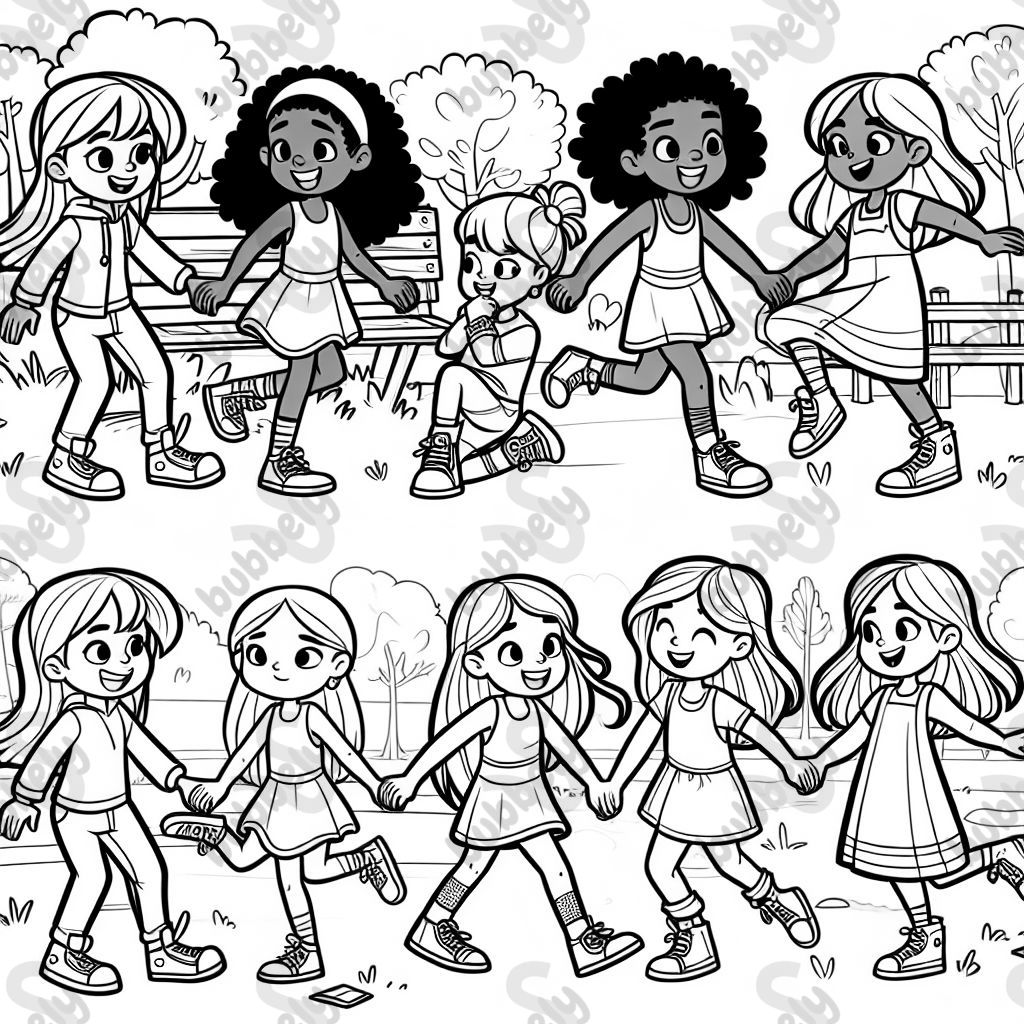 A friend group of girls