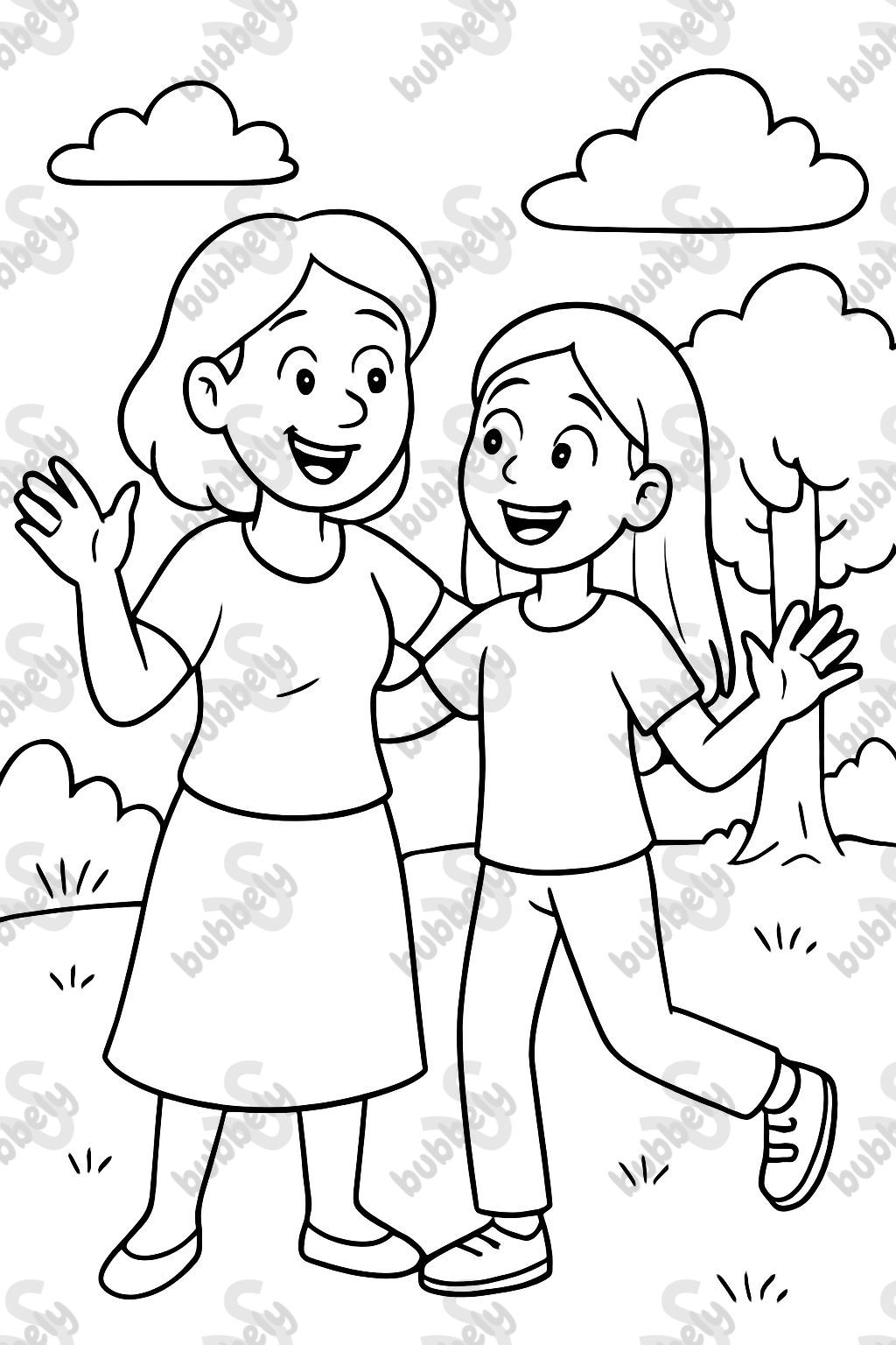 Mom with a 13-year-old girl Mom with a 13-year-old girl