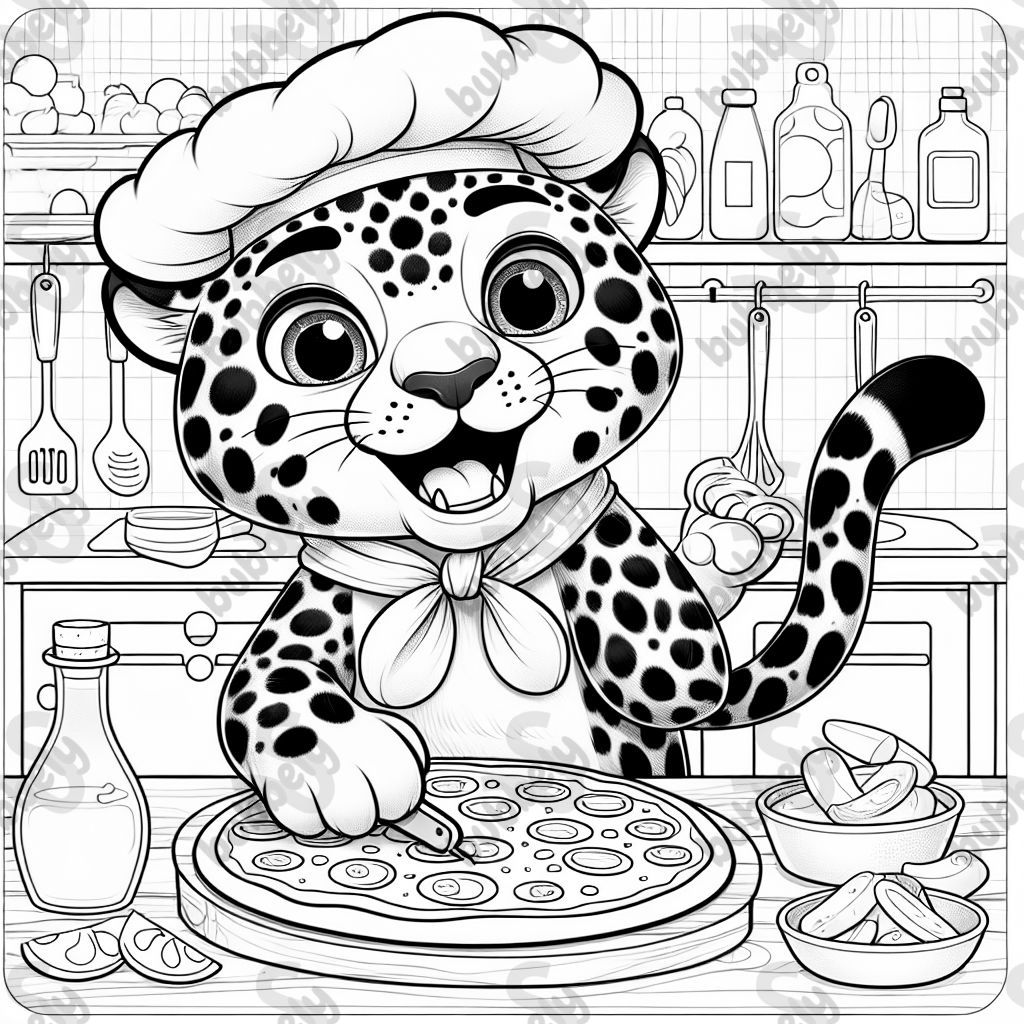 A jaguar making pizza