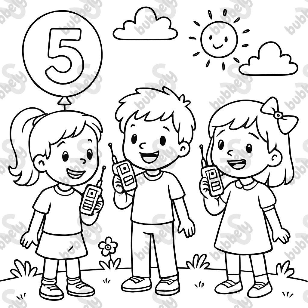 Birthday walkie-talkies two girls a boy 5 years Birthday walkie-talkies two girls a boy 5 years