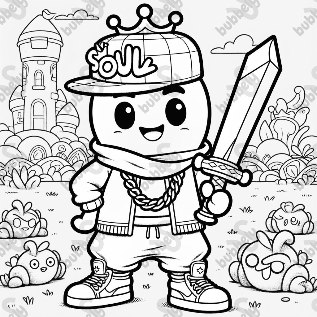 A soul king with rap style and hold a sword.