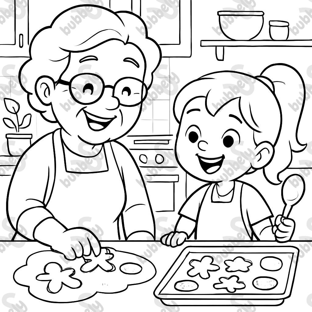 Grandma and granddaughter are baking cookies Grandma and granddaughter are baking cookies