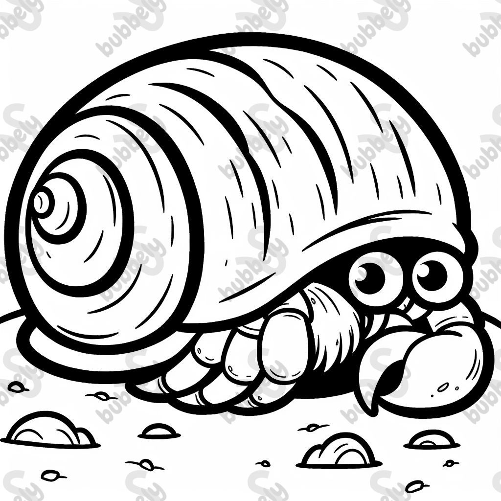 Hermit crab hiding