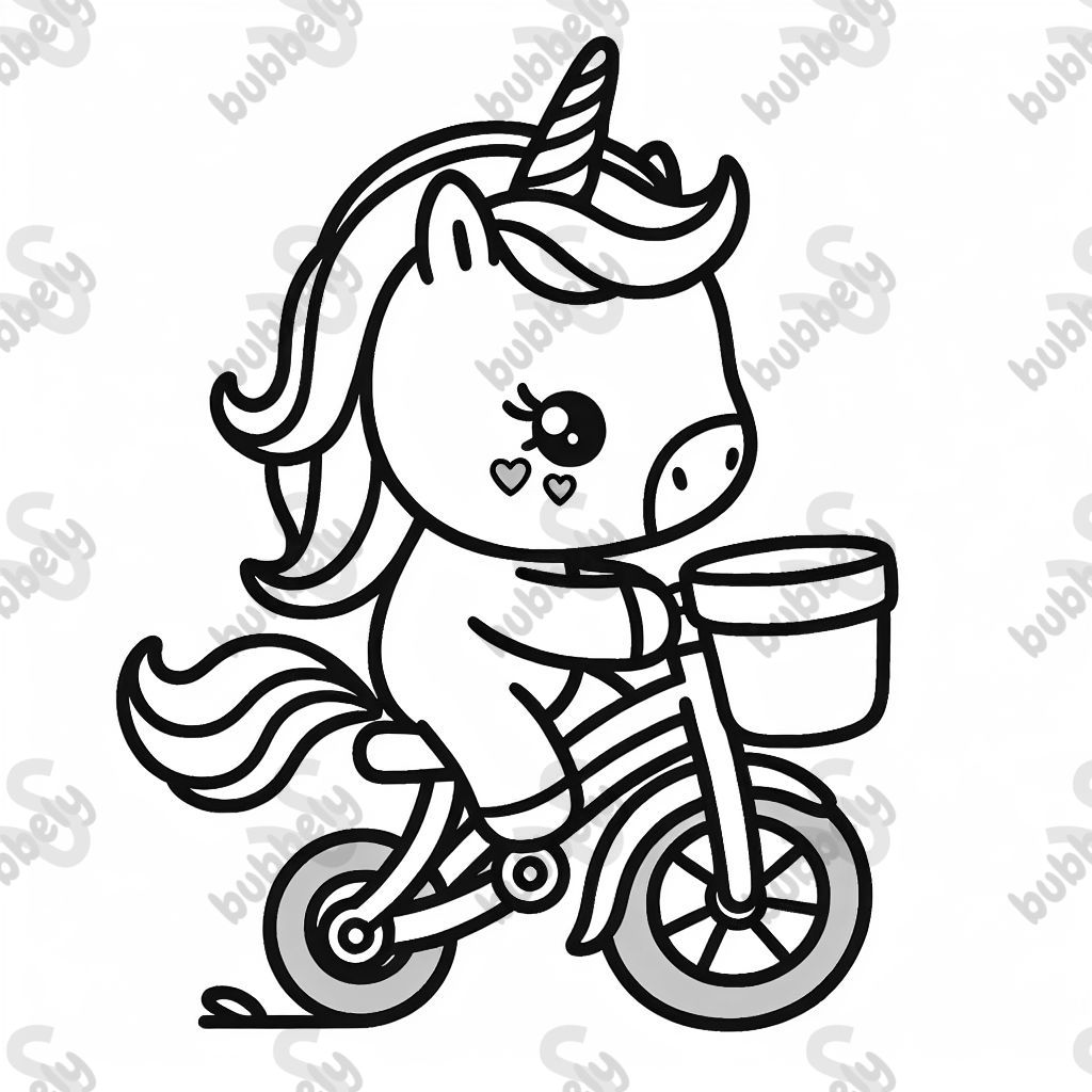 Ein einhorn auf dem Fahrrad 