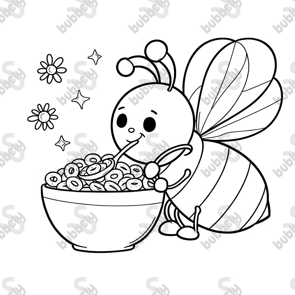 bee eating cereal