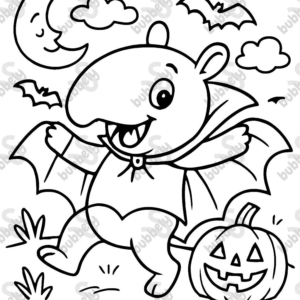 Halloween Tapir as a Vampire