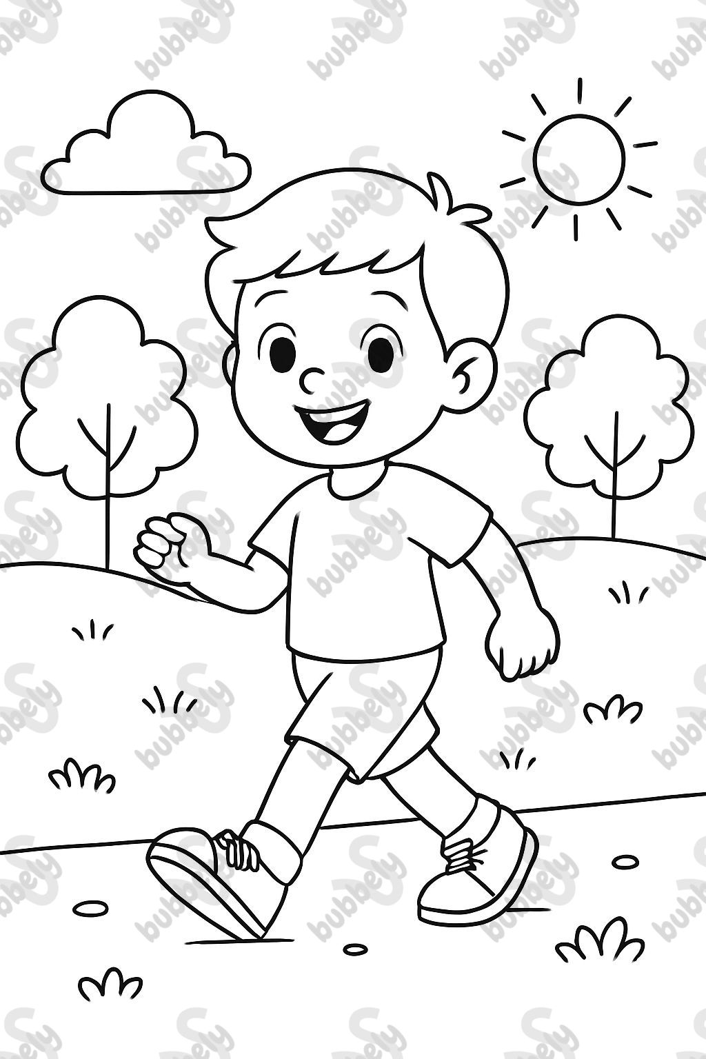 uma criança caminhando tranquilamente uma criança caminhando tranquilamente