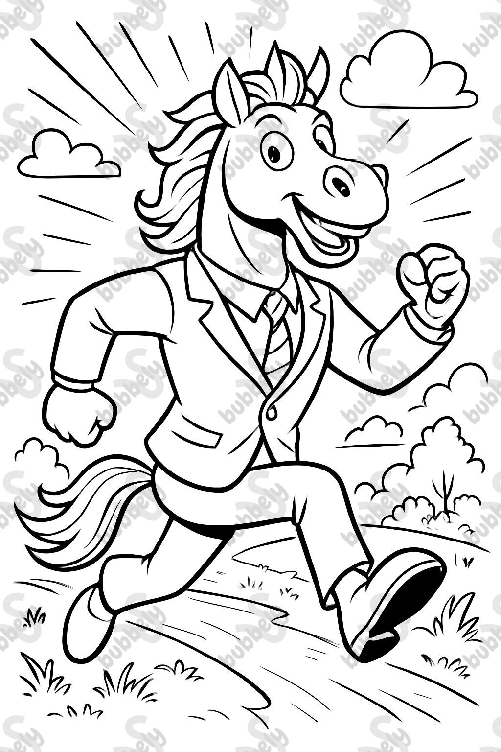 A horse in a suit