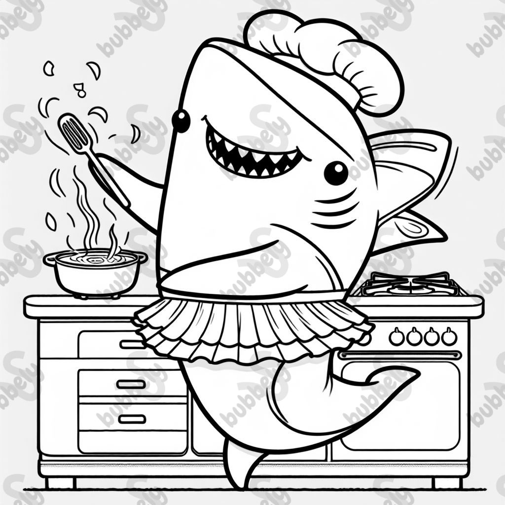 Shark ballerina cooking