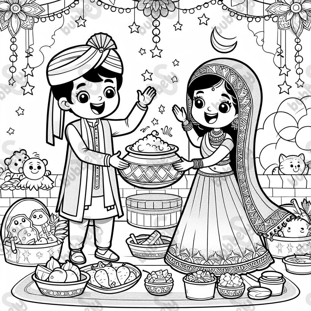 An Indian man and lady getting married.
