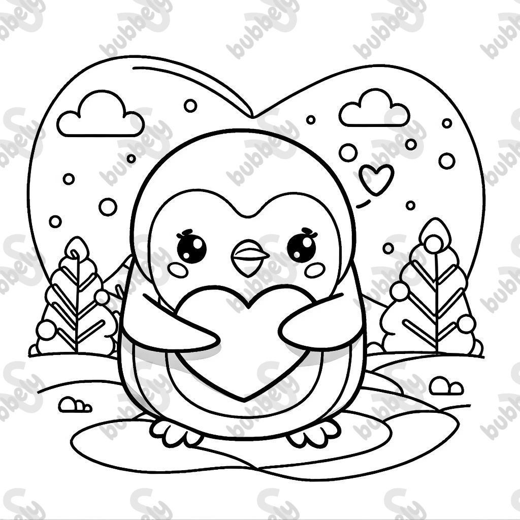 Pinguin mit Herz