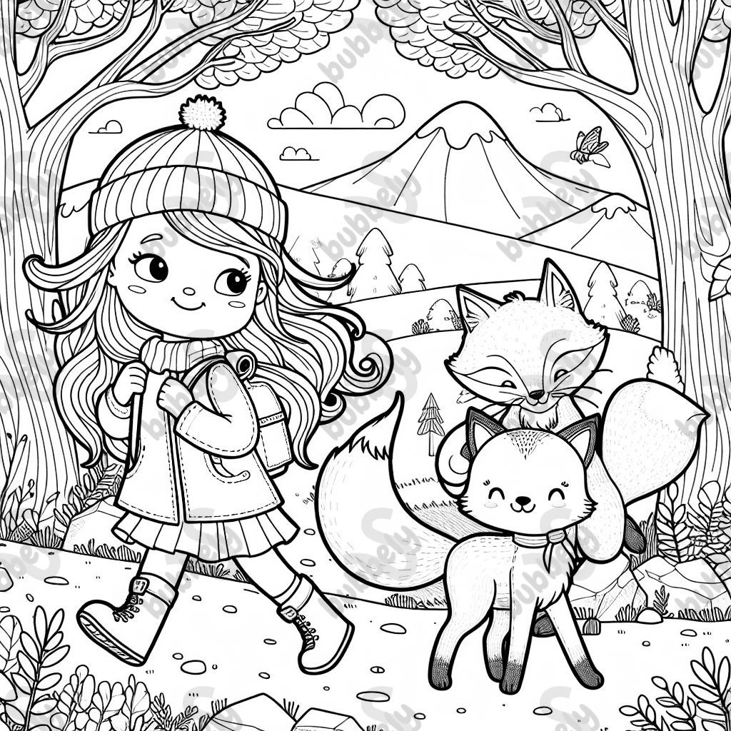 Girl cat fox adventure