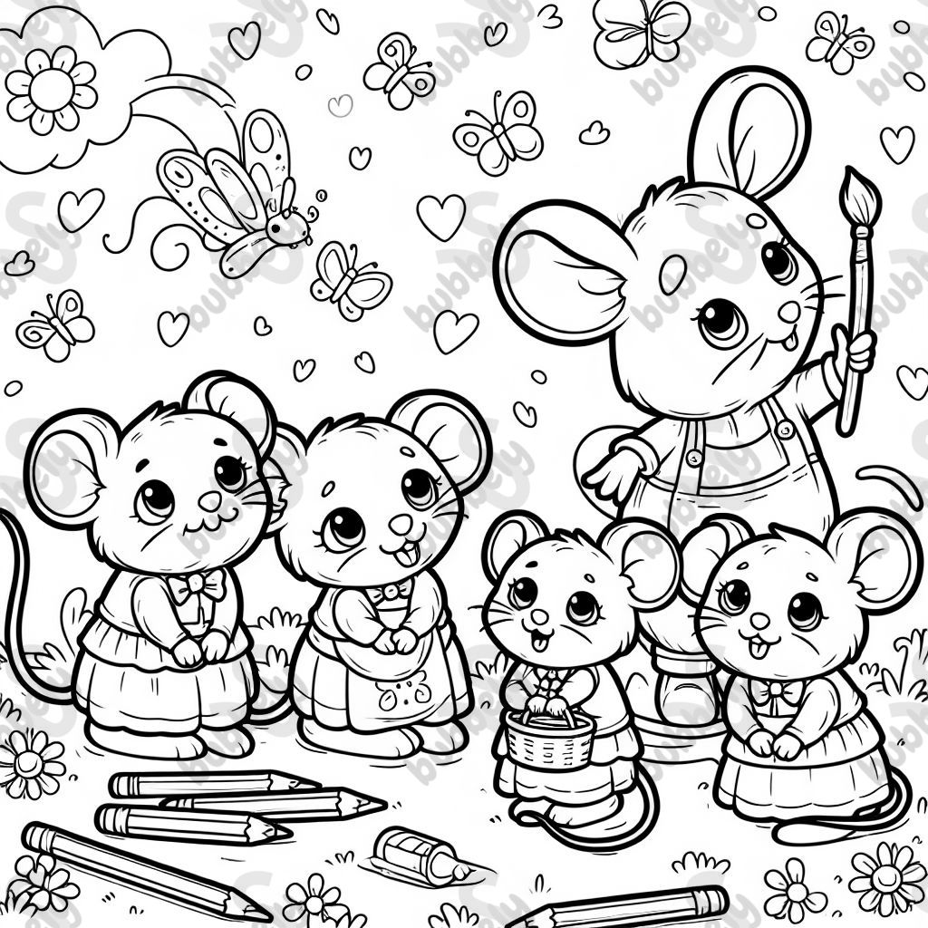 Eine Kitagruppe von Mäusen