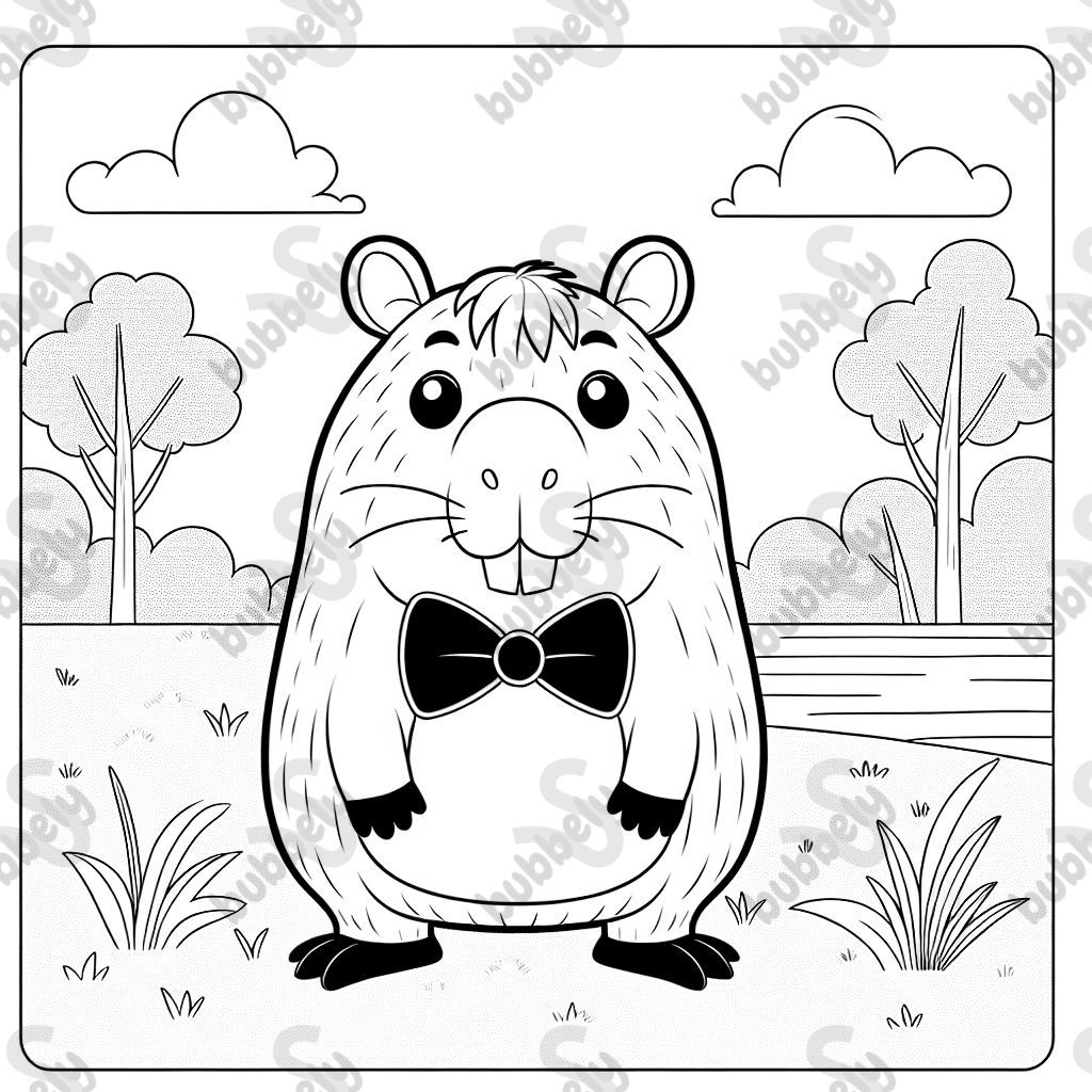 a capybara wearing a bowtie
