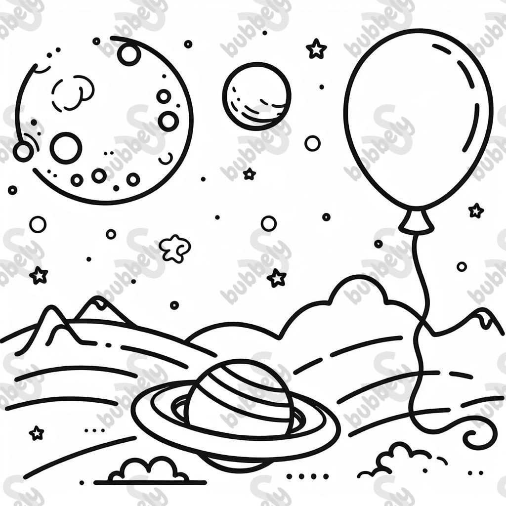 a planet and a balloon