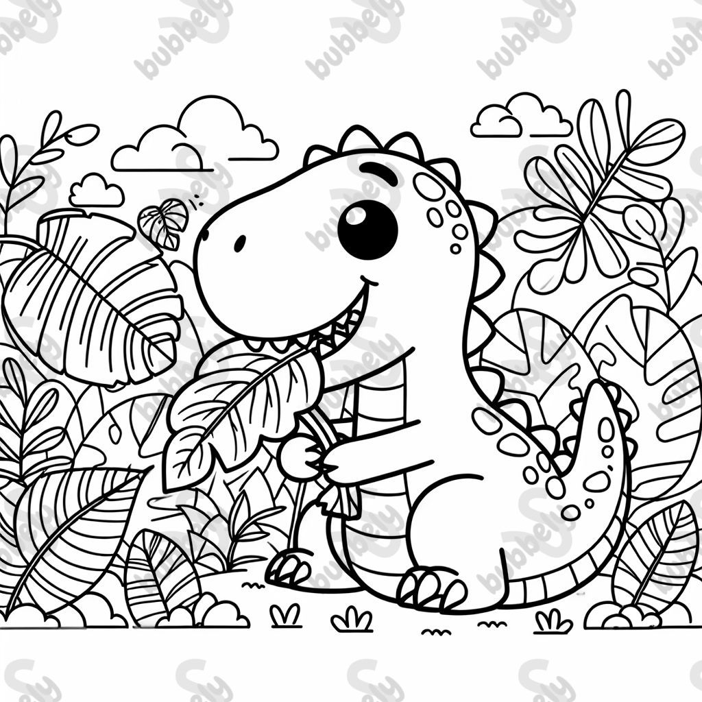 Dinosaur eating leaves