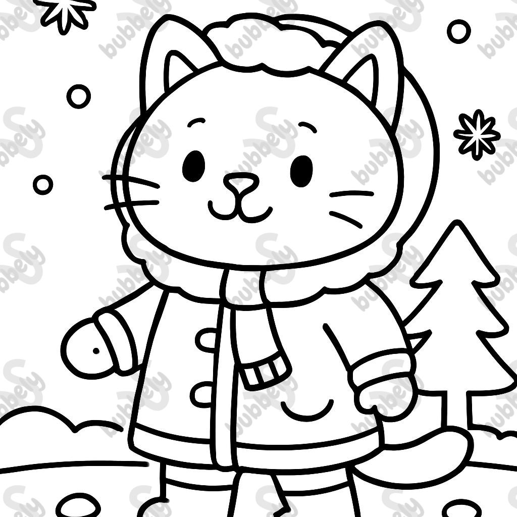 chat dans un manteau d'hiver massif