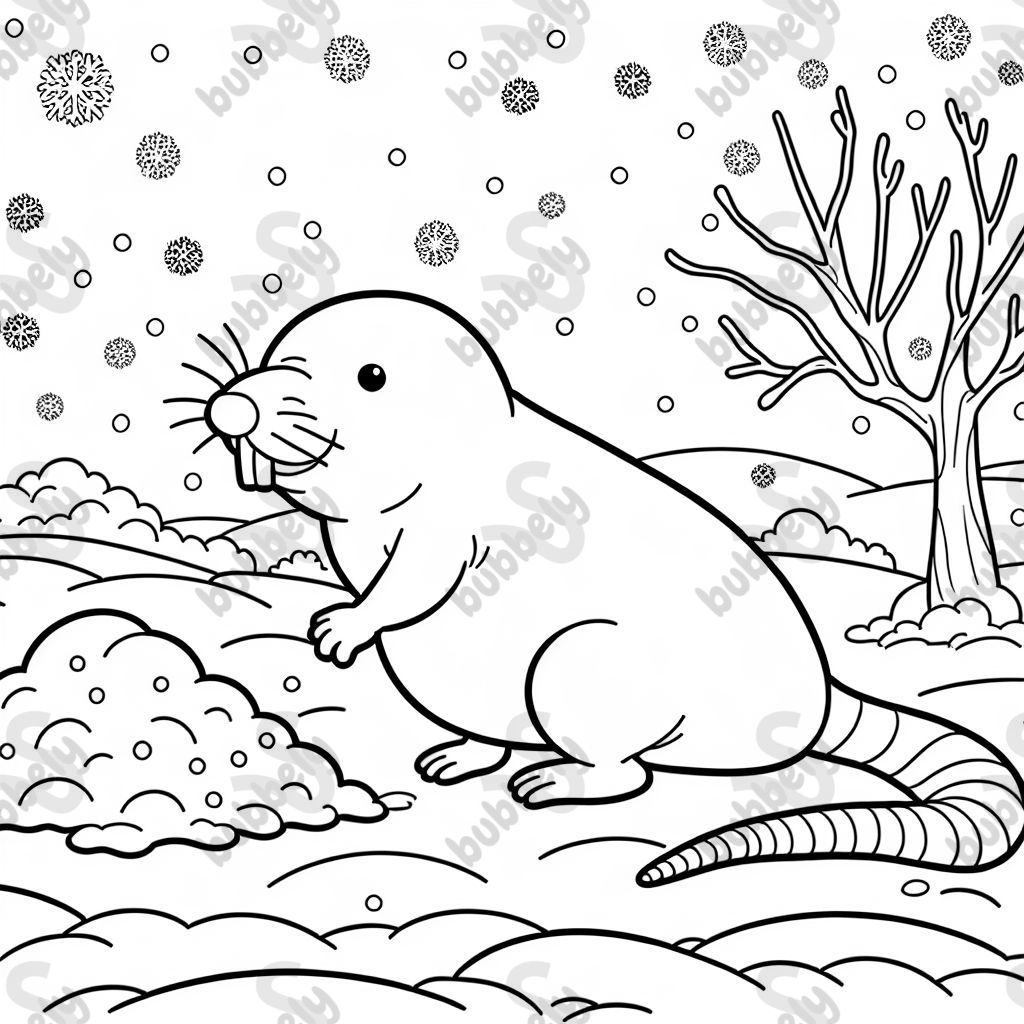 einen Nacktmull im Schnee