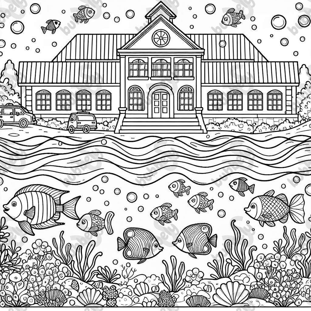 Une école dans l'eau