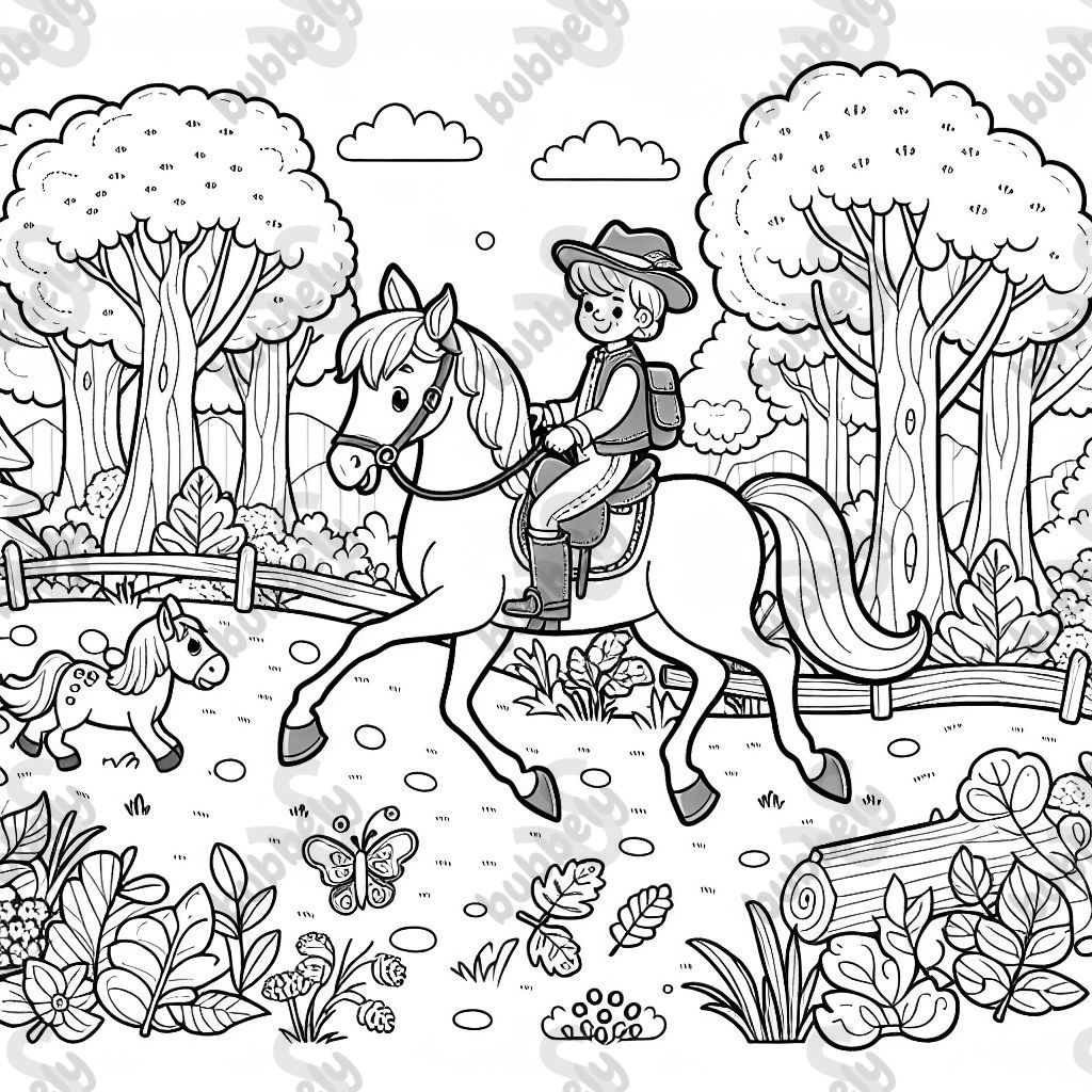 Rider on an excursion in the forest