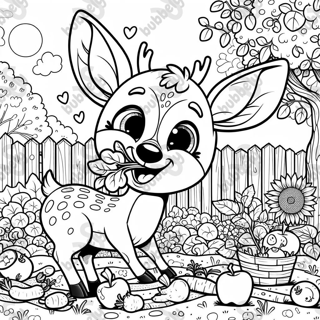 ein Rehbock, im Garten der das Gemüsse frisst